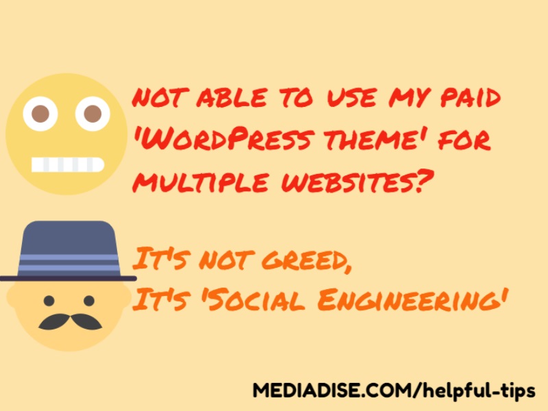 Not able to use my paid 'WordPress theme' for multiple websites...