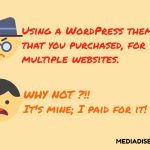 Using a WordPress theme, that you purchased, for, multiple websites.