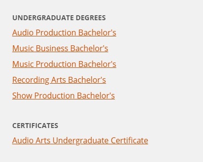 Full Sail University Music Engineering - Undergraduate Degrees & Certificates