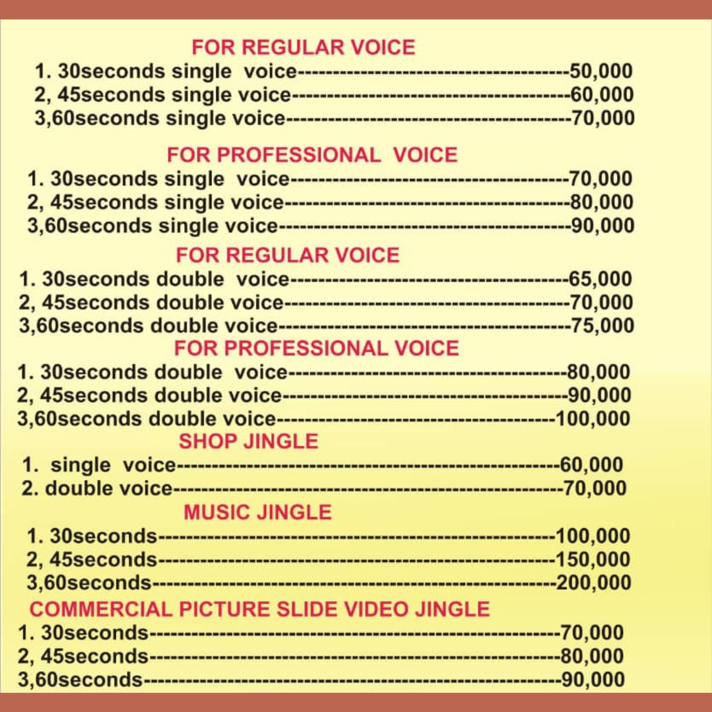 Commercial Jingles Price:Abuja, Lagos, Nigeria, Online