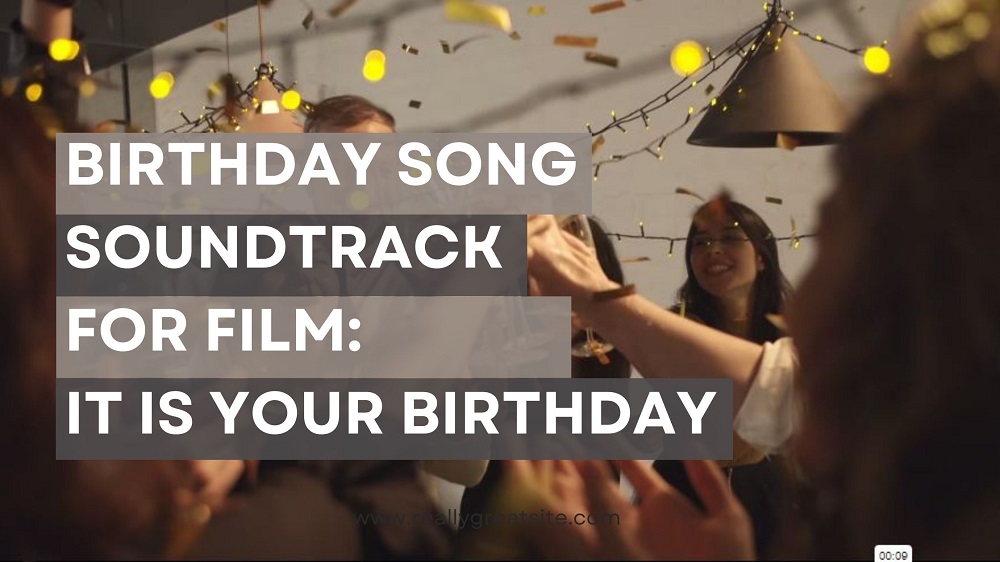 Birthday Song Soundtrack for Film -- People In A Party Raising Their Glasses For A Toss While Confetti Are Falling