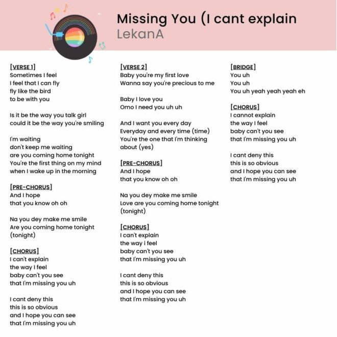 Missing You by LekanA Lyrics | I Cant Explain (Missing You)